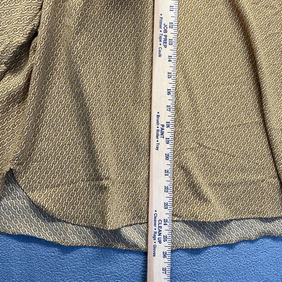 Michael by Michael Kors Dark Camel Chain Blouse Women's Sz XL Bow-ties‎ Sleeves - Picture 5 of 10
